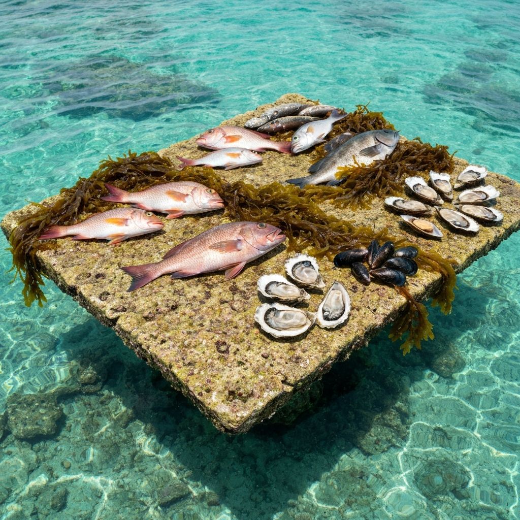 Fresh fish, shellfish, and ocean ingredients