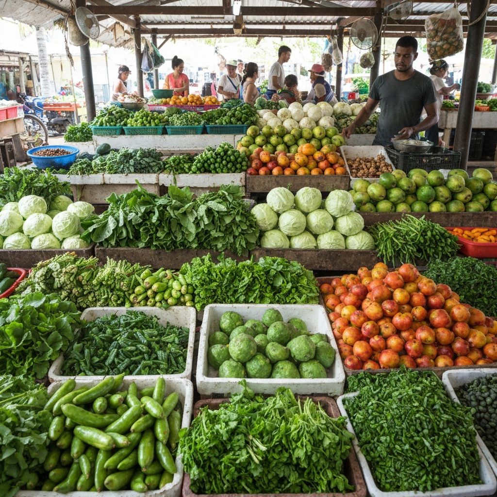 Green tropical foods and natural ingredients